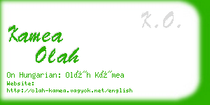 kamea olah business card